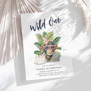 Invitation d'anniversaire de safari aquarelle mign