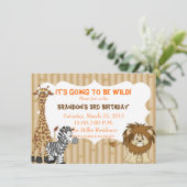 Invitation d'anniversaire de safari de jungle (Debout devant)