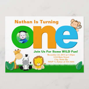 Invitation d'anniversaire de safari de jungle, ęr