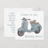 Invitation d'anniversaire de scooter (Devant / Derrière)