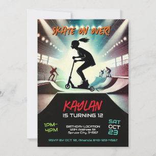 Invitation d'anniversaire de Scooter pour filles