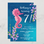 Invitation d'anniversaire de Seahorse (Devant / Derrière)