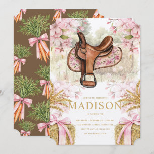 Invitation d'anniversaire de selle de cheval