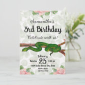 Invitation d'anniversaire de serpent fille (Debout devant)