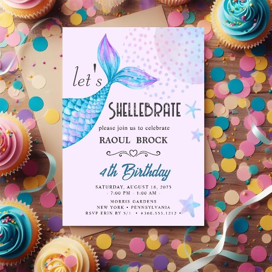 Invitation d'anniversaire de Shellebrate
