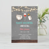 Invitation d'anniversaire de shower de bébé au vin (Debout devant)