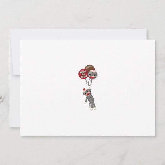 Invitation d'anniversaire de Silly SOCK MONKEY (ph (Dos)
