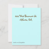 Invitation d'anniversaire de singe (Dos)