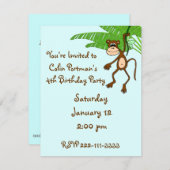 Invitation d'anniversaire de singe (Devant / Derrière)