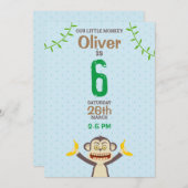 Invitation d'anniversaire de singe (Devant / Derrière)
