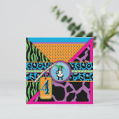 Invitation d'anniversaire de singe de jungle (Debout devant)