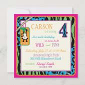 Invitation d'anniversaire de singe de jungle (Dos)