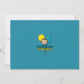 Invitation d'anniversaire de singe jaune bleu (pho (Dos)