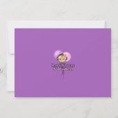 Invitation d'anniversaire de singe rose violet (ph (Dos)