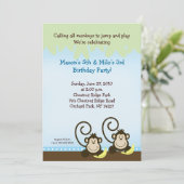 Invitation d'anniversaire de singe soyeux 5x7 - Bl (Debout devant)