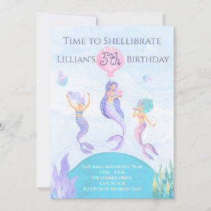 Invitation d'anniversaire de sirène