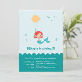 Invitation d'anniversaire de sirène (Debout devant)