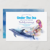 Invitation d'anniversaire de Sirène (Devant / Derrière)