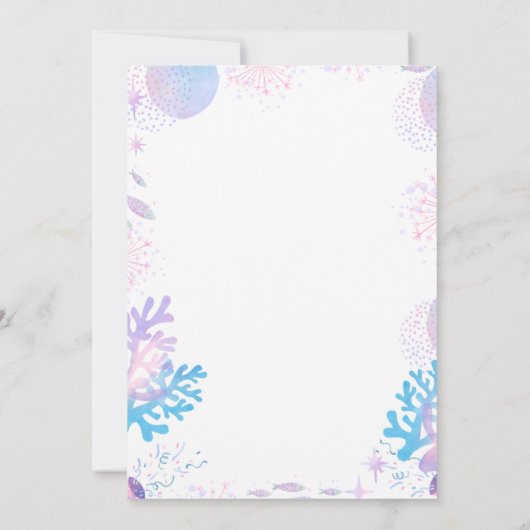 Invitation d'anniversaire de Sirène (Dos)