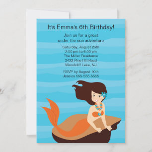Invitation d'anniversaire de Sirène