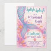 Invitation d'anniversaire de Sirène (Devant / Derrière)