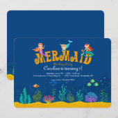 Invitation d'anniversaire de sirène (Devant / Derrière)