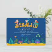 Invitation d'anniversaire de sirène (Debout devant)