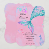 Invitation d'anniversaire de Sirène (Devant / Derrière)