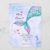 Invitation d'anniversaire de Sirène (Devant / Derrière)