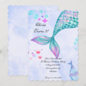 Invitation d'anniversaire de Sirène (Devant / Derrière)