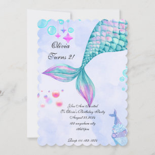 Invitation d'anniversaire de Sirène