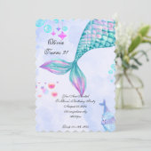 Invitation d'anniversaire de Sirène (Debout devant)