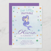 Invitation d'anniversaire de Sirène (Devant / Derrière)