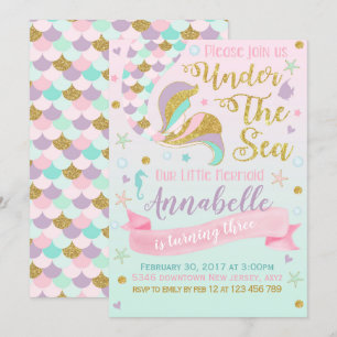 Invitation d'anniversaire de Sirène