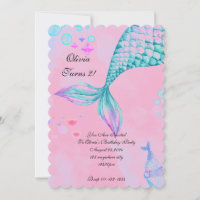 Invitation d'anniversaire de Sirène