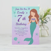 Invitation d'anniversaire de sirène (Debout devant)