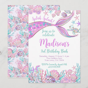 Invitation d'anniversaire de Sirène