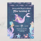 Invitation d'anniversaire de Sirène (Devant / Derrière)