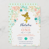 Invitation d'anniversaire de Sirène (Devant / Derrière)