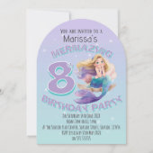 Invitation d'anniversaire de sirène blonde (Devant)