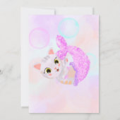 Invitation d'anniversaire de sirène de chat Purrma (Dos)