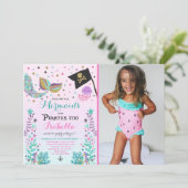 Invitation d'anniversaire de sirène et de pirate (Debout devant)