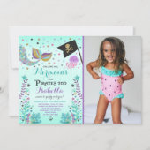 Invitation D'Anniversaire De Sirène Et De Pirate (Devant)