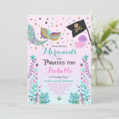Invitation D'Anniversaire De Sirène Et De Pirate (Debout devant)