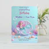 Invitation d'anniversaire de Sirène moderne - Fair (Debout devant)
