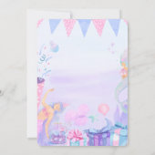 Invitation d'anniversaire de sirène moderne pastel (Dos)