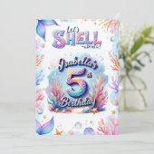 Invitation d'anniversaire de sirène personnalisée  (Debout devant)