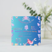 Invitation d'anniversaire de sirène – Plongez dans (Debout devant)
