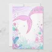 Invitation d'anniversaire de sirène pour enfants d (Dos)
