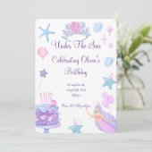 Invitation d'anniversaire de sirène pour l'anniver (Debout devant)